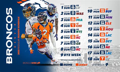 what is the denver broncos football schedule